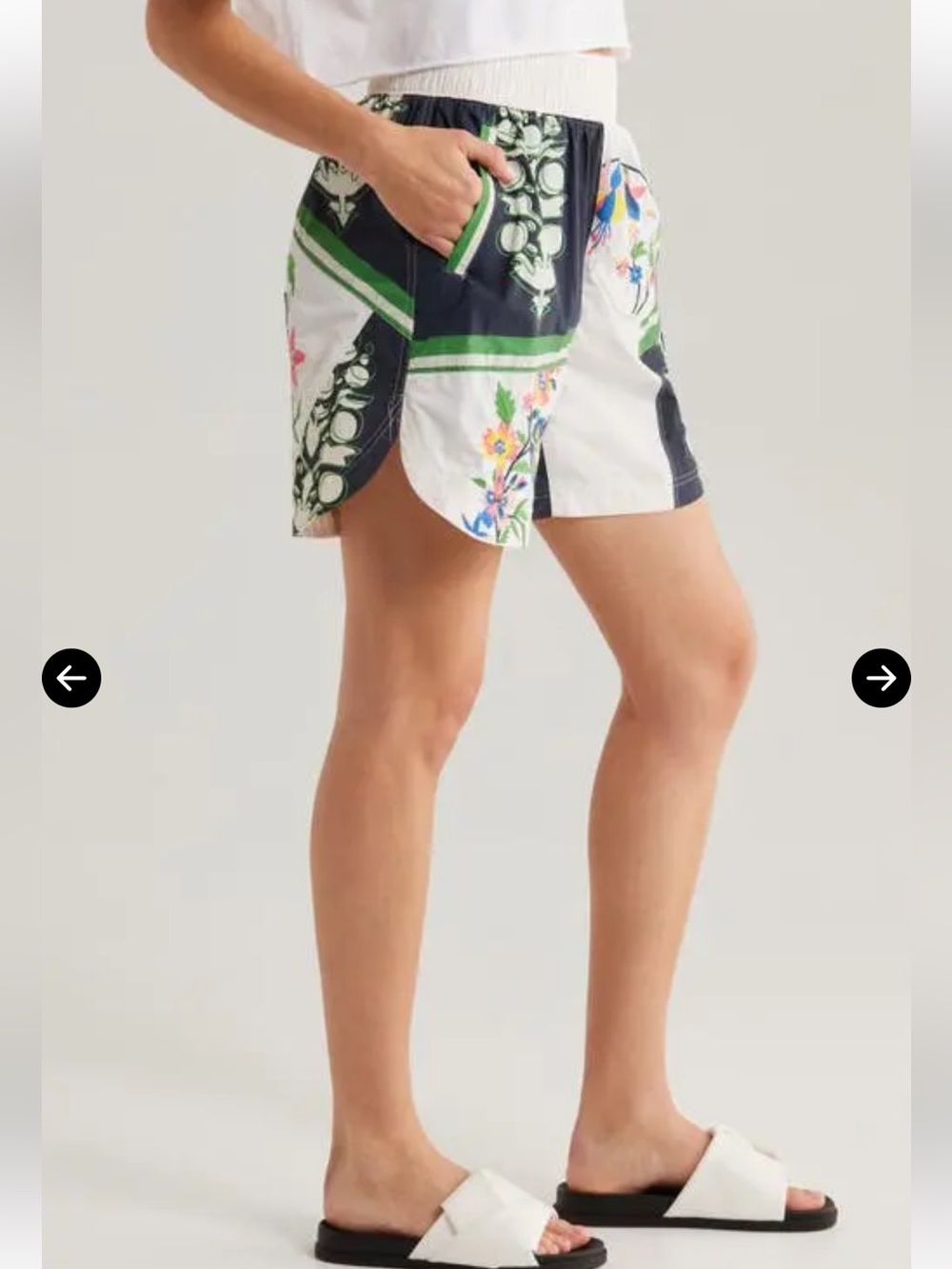 FP Movement by Free People White Floral-Print Athletic Shorts - Picture 2 of 6